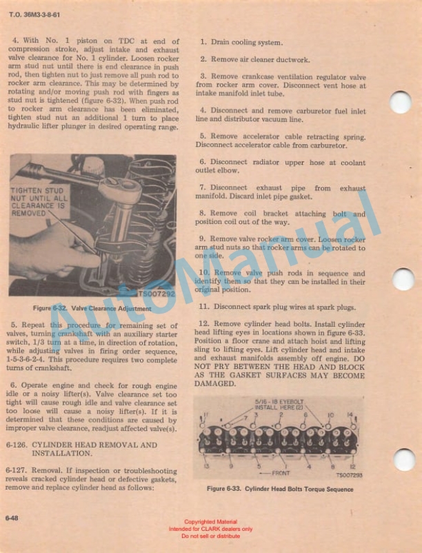 Clark 2342469 Tractor, Wheeled Technical Manual T.O. 36M3-3-8-61-4