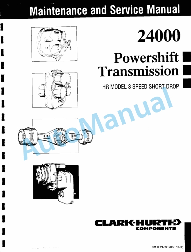 Clark 24000 Powershift Transmission Maintenance and Service Manual