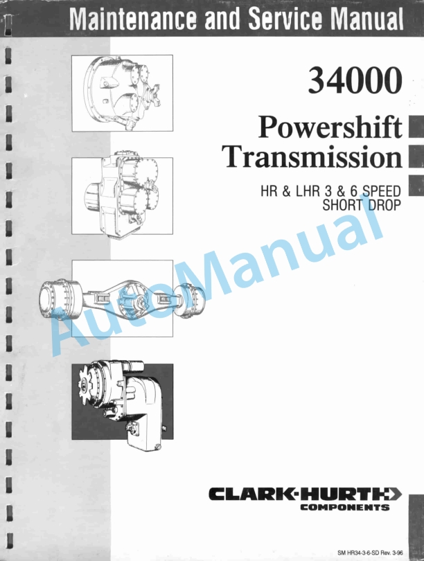 Clark 34000 Powershift Transmission Maintenance and Service Manual