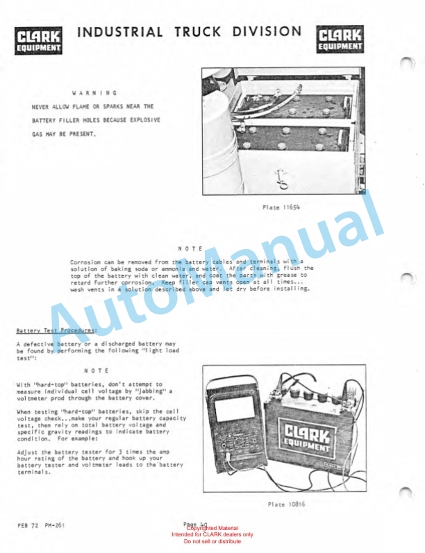 Clark 512 Van Carrier Planned Maintenance and Adjustment Procedures Manual PM-261-4