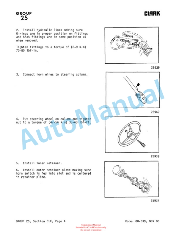 Clark 685, Y685 Gas and Diesel Overhaul Manual OH-539-5