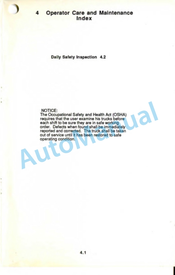 Clark AGP 40 Operator Manual OM-599-2