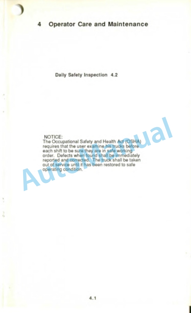 Clark AGT 40 Operator Manual OM-600-2