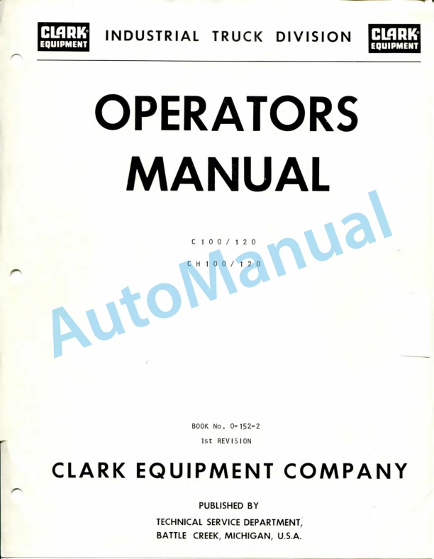 Clark C 100, C 120, CH 100, CH 120 Operator Manual