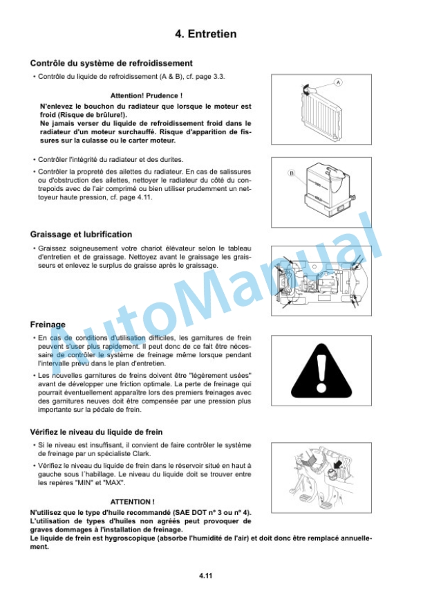 Alternative view of Clark C 15-80 D, L, C 15-32C L, C80D900, GTS 20-33 D, L Operator Manual OM-864 FRA