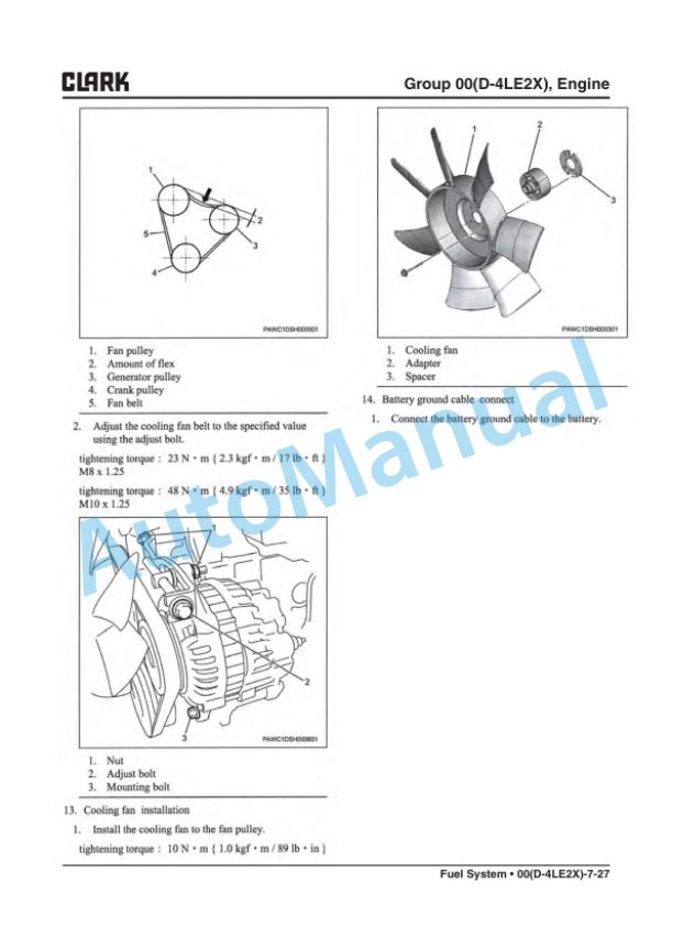 Alternative view of Clark C 20 D, C 25 D, C 30 D, C 35 D Service Manual SM-1012
