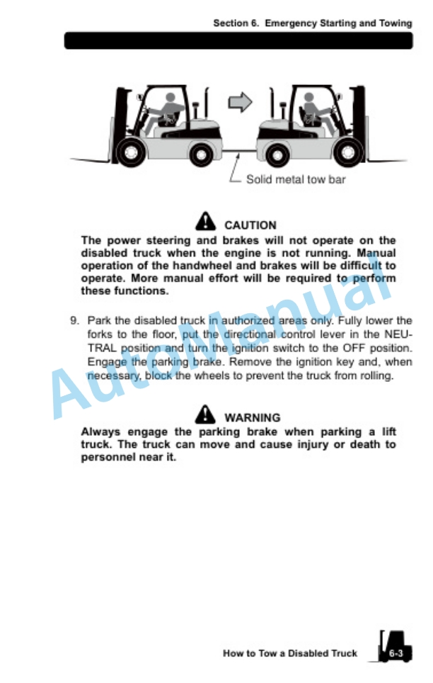 Clark C-40, 45, 50s, 55s D, L, C-60, 70, 75, 80 D, L Operator Manual OM-1038-3