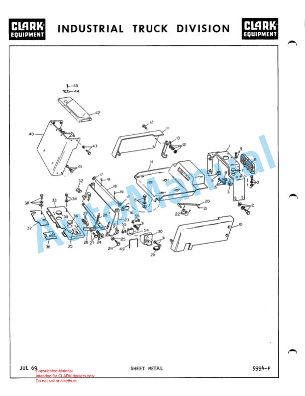 Clark C 60 B Truck, Lift. Fork, Gasoline Powered Technical Manual GX 134B6-4