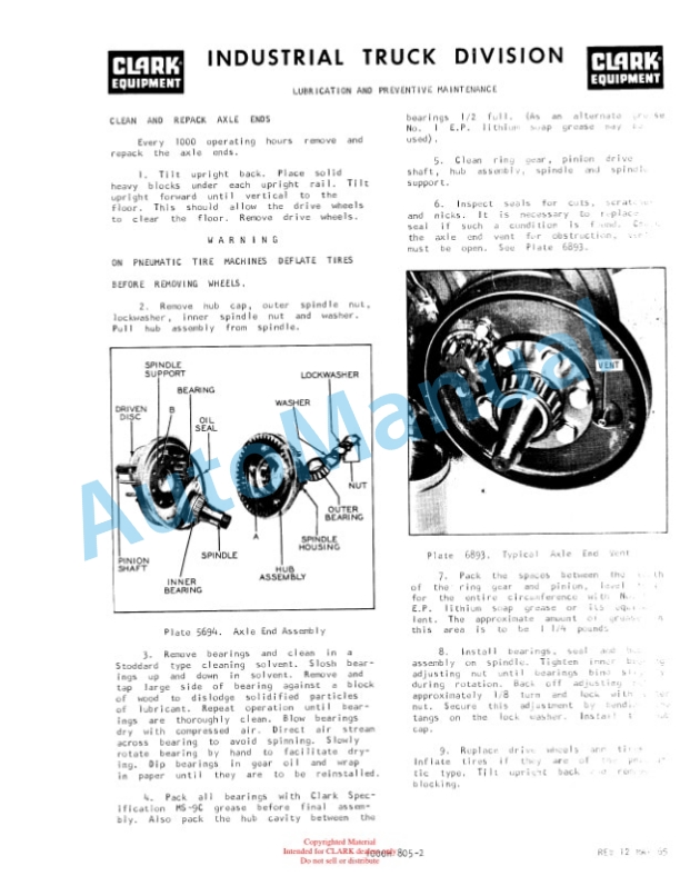 Clark C 60, C 70, C 80, CY 60, CY 70, CY 80 Operator Manual-3