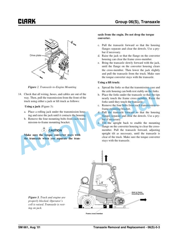Alternative view of Clark C15-33, 35 D, L, G, C 15-32C L, G Service Manual SM-661