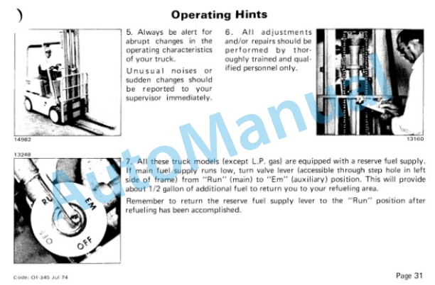 Clark C300 40-50 Operator Instruction Manual OI-345-4
