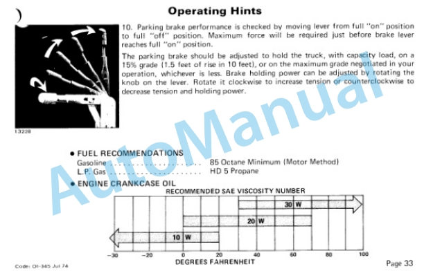 Clark C300 40-50 Operator Instruction Manual OI-345-5