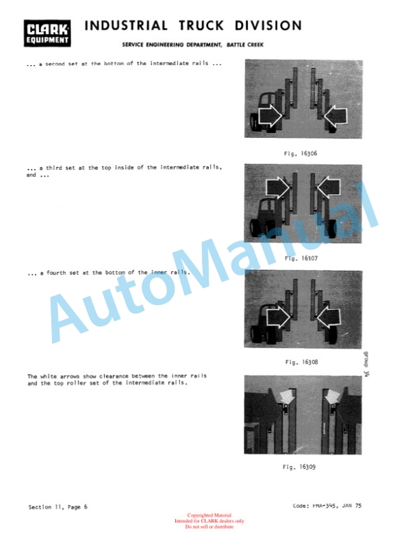 Clark C300 40, C300 50 Planned Maintenance and Adjustment Procedures Manual PMA-346-5