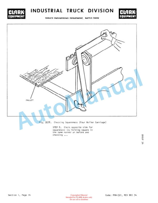Clark C300 Gas, Y466 Planned Maintenance and Adjustment Procedures Manual PMA-389-2