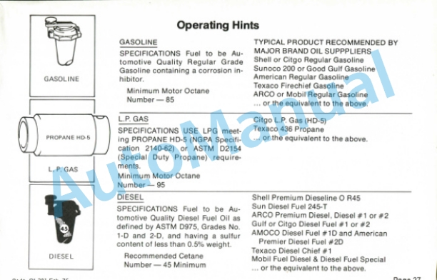Clark C300Y40 D Gas, LP Gas or Diesel Powered Operator Instructions OI-381-5