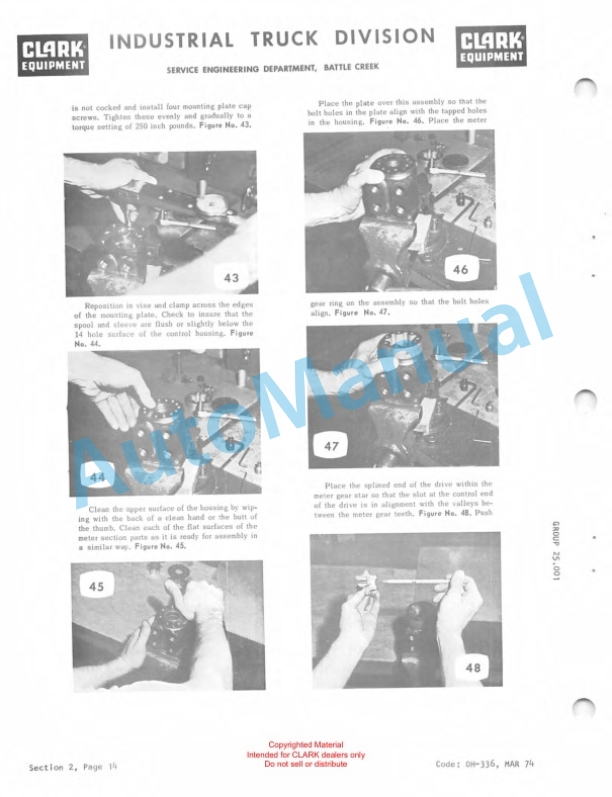 Clark C300Y40 Gas and LPG Powered Overhaul Instructions OH-389-4