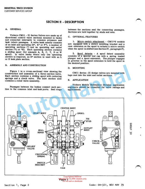 Clark C300Y40 Gas and LPG Powered Overhaul Instructions OH-389-5