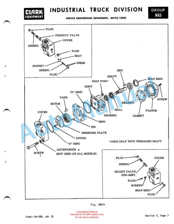 Clark C300Y40D Diesel Powered Overhaul Instructions OH-435-3