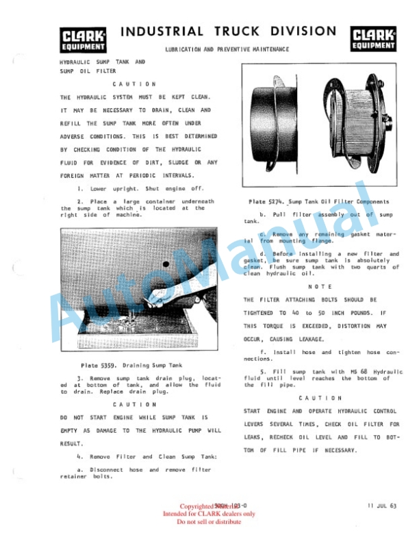 Clark C30B-1-331, C40B-1-331, C50B-1-331, CLR40B-1-548 Operator Manual O-B81-2
