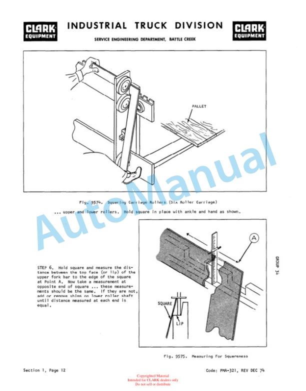 Clark C355 and Y355 PD Planned Maintenance and Adjustment Procedures Manual PMA-391-2