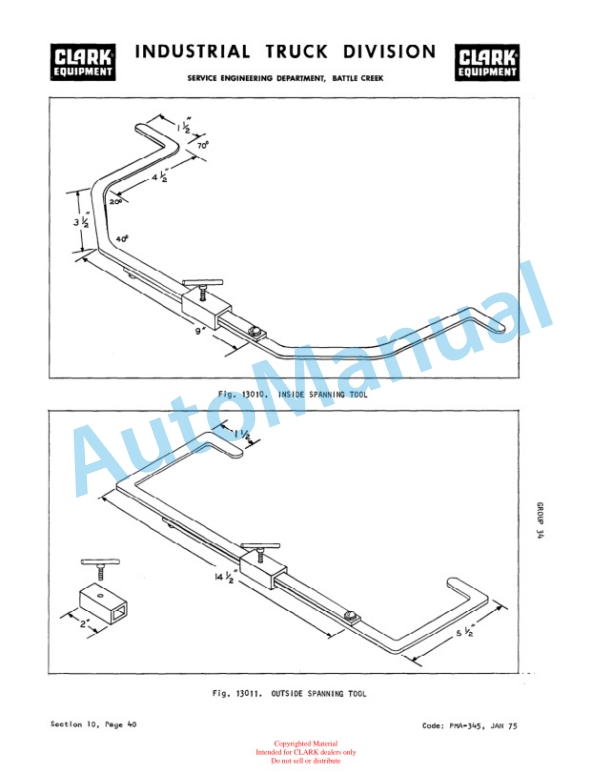 Clark C355 and Y355 PD Planned Maintenance and Adjustment Procedures Manual PMA-391-4