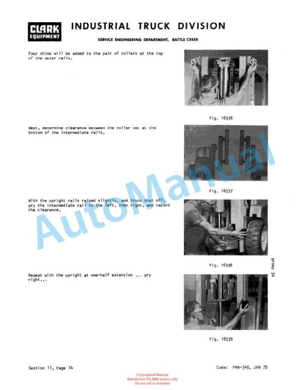 Clark C355 and Y355 PD Planned Maintenance and Adjustment Procedures Manual PMA-391-5