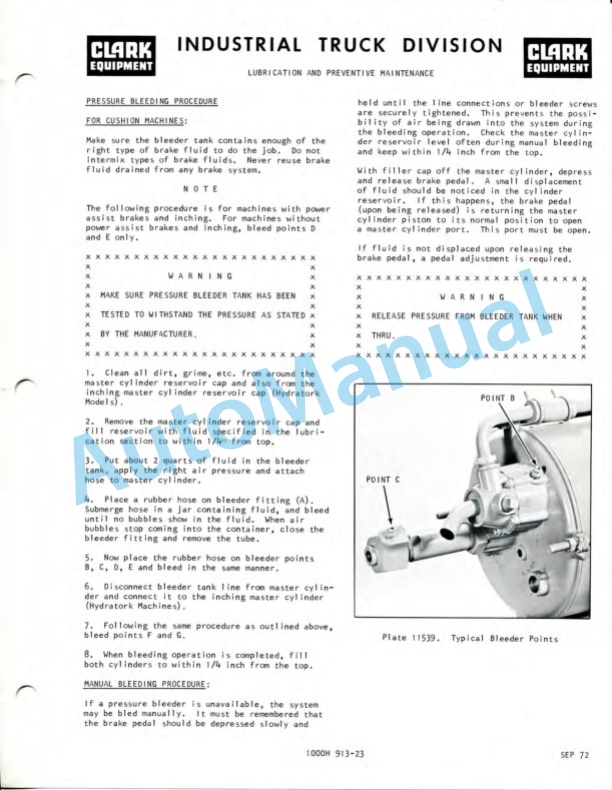 Clark C500 100-200 D, C500 Y100-150 D Operator Manual O-299-3