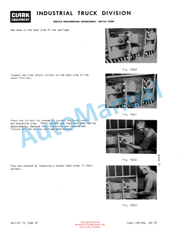 Clark C500 160, C500 300 Planned Maintenance and Adjustment Procedures Manual PMA-354-3