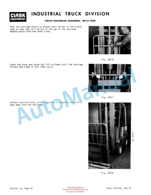 Clark C500 355 Waukesha Diesel Planned Maintenance and Adjustment Procedures Manual PMA-275-3