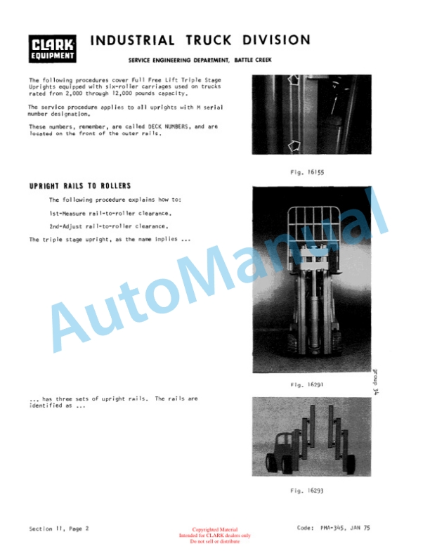 Clark C500 355 Waukesha Diesel Planned Maintenance and Adjustment Procedures Manual PMA-275-4