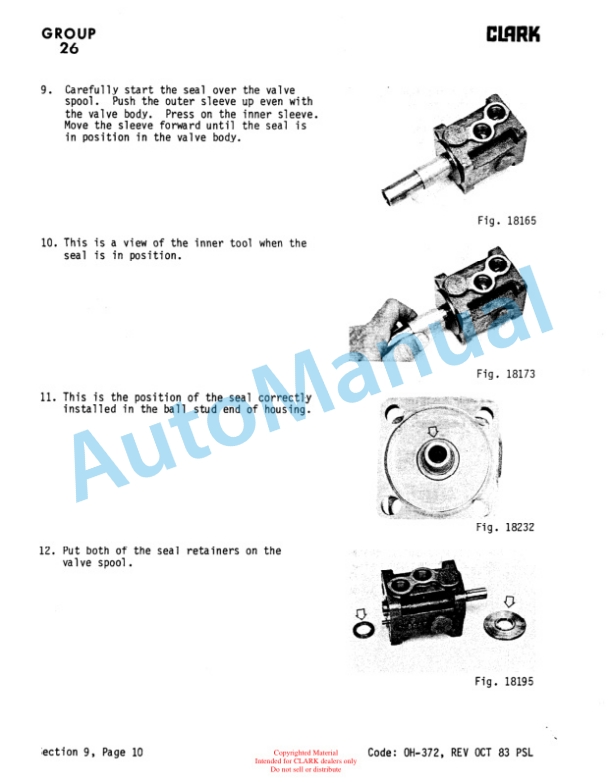 Clark C500 915 Perkins Gas Overhaul Manual OH-544-4