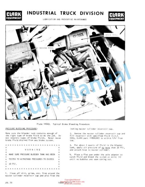 Clark C500-C-685, C500-CY-685 Operator Manual O-230-1-3