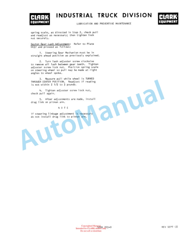 Clark C500-H685, C500-HY685 Operator Manual O-253-2-2