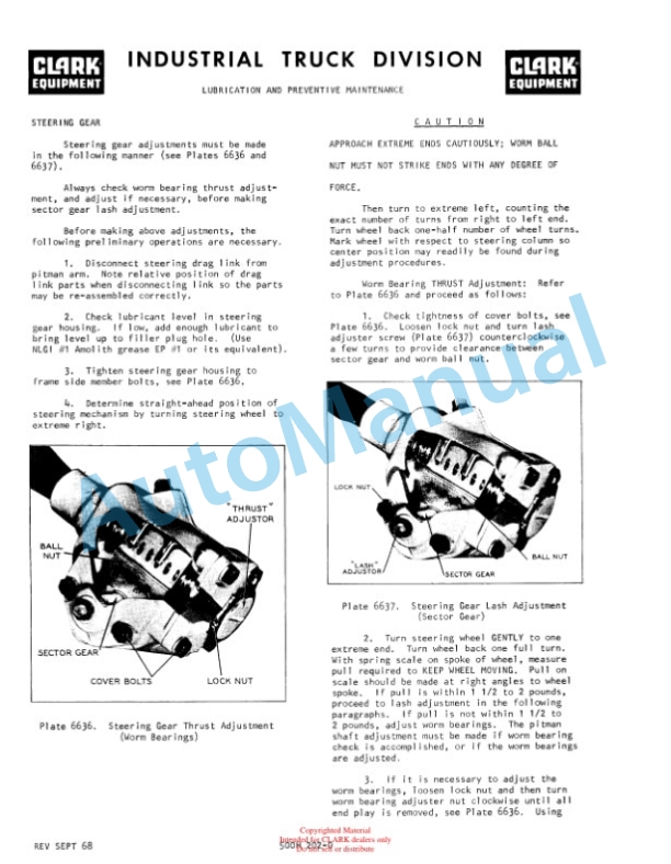 Clark C500-H915, C500-HY1015 Series Operator Manual O-297-2