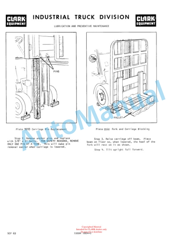 Clark C500-H915, C500-HY1015 Series Operator Manual O-297-4