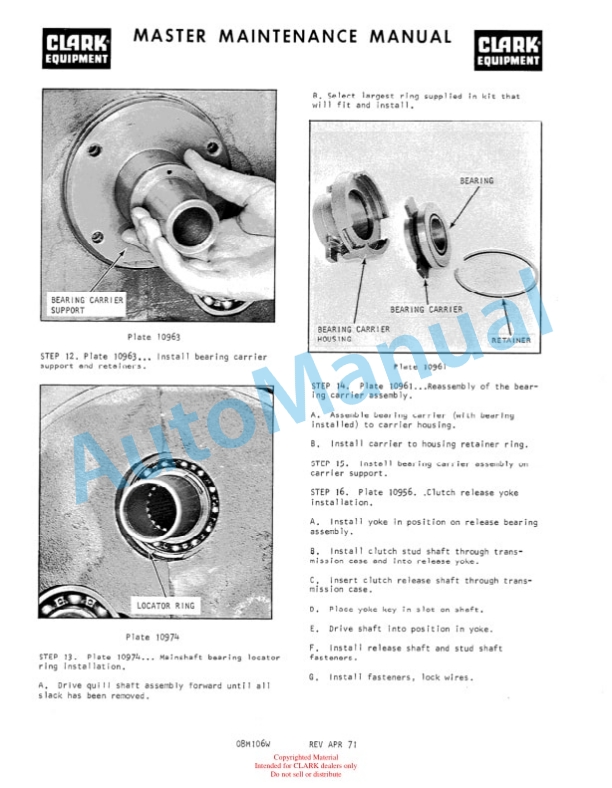 Clark C500 Series Overhaul Manual OH-370-2