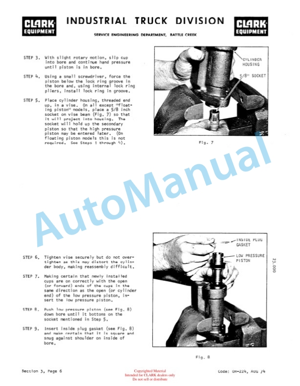 Clark C500 Series Overhaul Manual OH-370-4