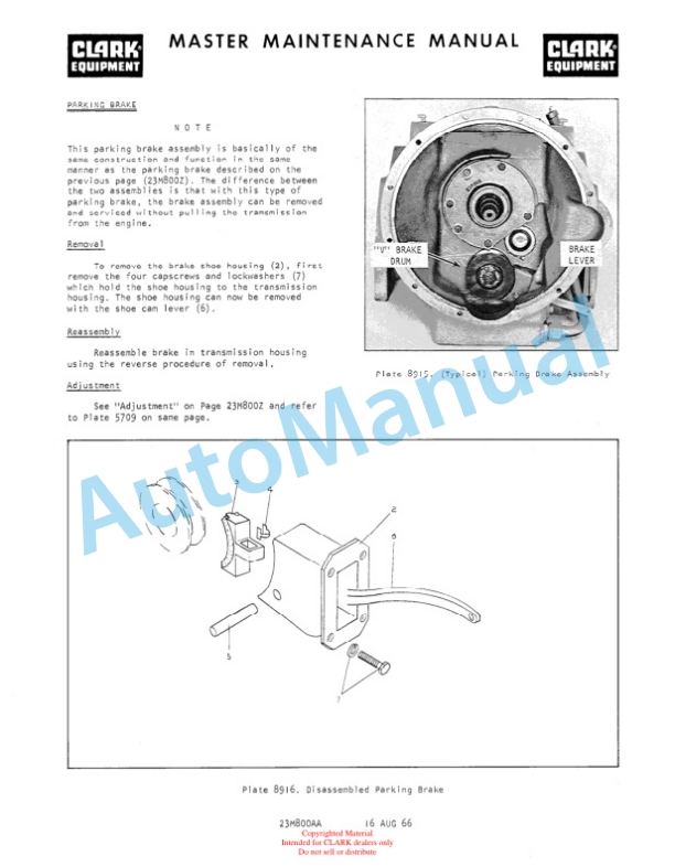 Clark C500 Series Overhaul Manual OH-370-5
