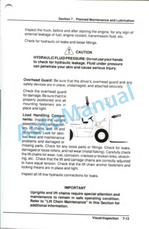 Clark C500 Y 100-135-155-165 D Operator Manual OM-591-5