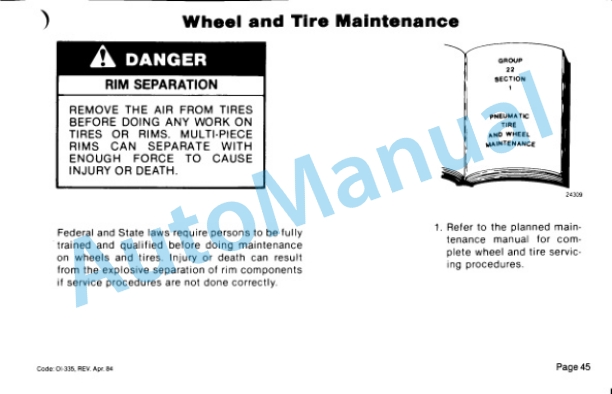 Clark C500-Y 100-150 Operator Instruction Manual OI-335-5