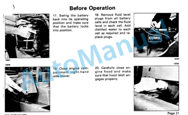 Clark C500 Y 110-150 Operator Instruction Manual OI-402-2