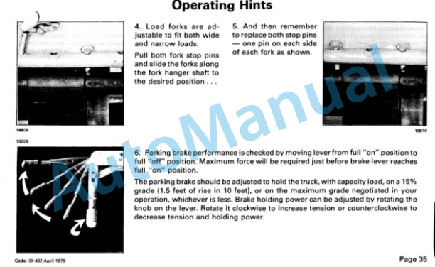 Clark C500 Y 110-150 Operator Instruction Manual OI-402-5