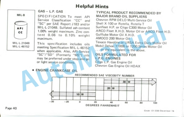 Clark C500-Y 160-300 Operator Instruction Manual OI-338-4