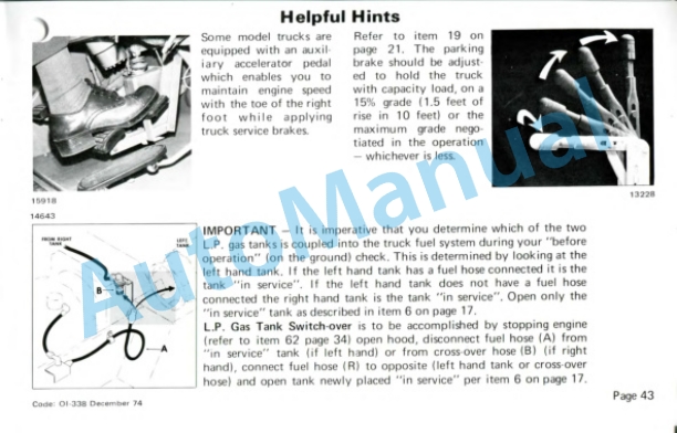 Clark C500-Y 160-300 Operator Instruction Manual OI-338-5