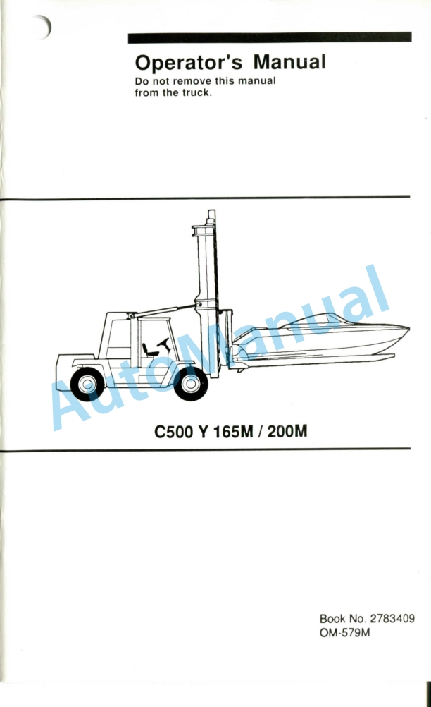 Clark C500 Y 165M, C500 Y 200M Operator Manual OM-579M