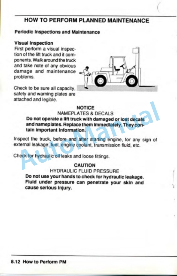 Clark C500 Y 180-200-225S-225L-250S-250L-300S-300L-350 Operator Manual OM-575-4