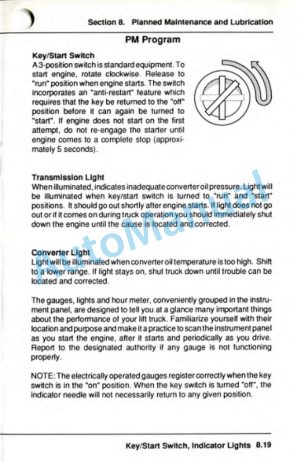 Clark C500 Y 180-200-225S-225L-250S-250L-300S-300L-350 Operator Manual OM-575-5