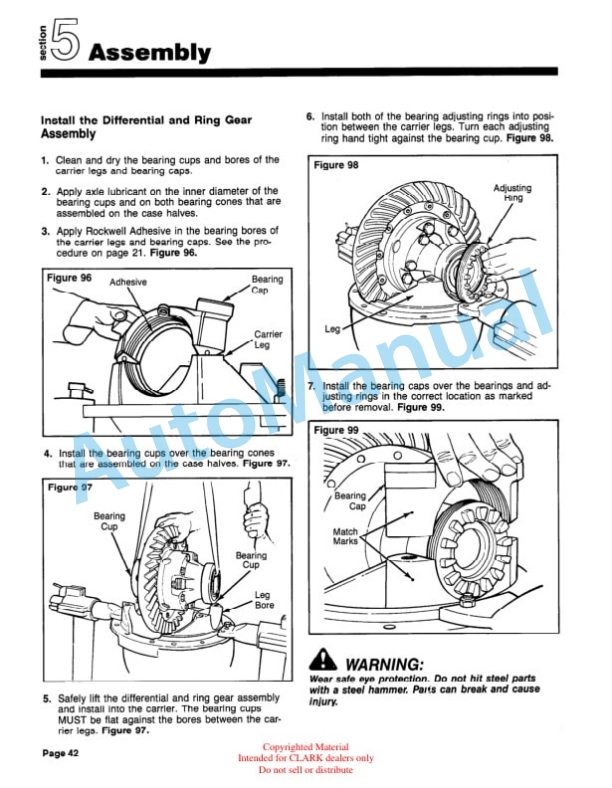 Alternative view of Clark C500 Y 180-200-225S-225L-250S-250L-300S-300L-350 Service Manual SM-575