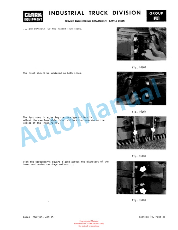 Clark C500 Y 685 Gas and LPG Planned Maintenance and Adjustment Procedures Manual PMA-276-4