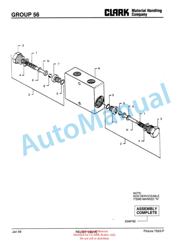 Clark C500 Y 800 CH Container Handler Lift Truck Parts Book PM-X177-4